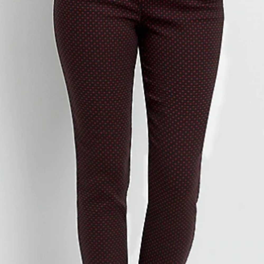 Maurices dot print stretch pull on black pants